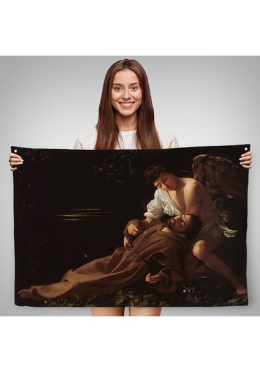 Caravaggio - Saint Francis Of Assisi İn Ecstasy Duvar Örtüsü-7123