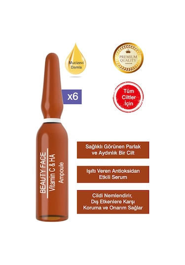 Beauty Face Vitamin C Ha Ampul Serum 6 x 2 ML