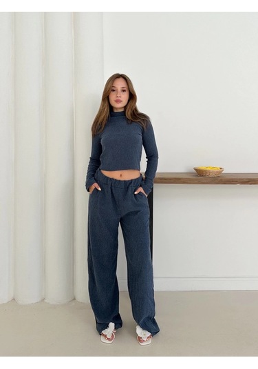 Biçomi Balıkçı Yaka Örme Takım Lacivert St265865 Lacivert