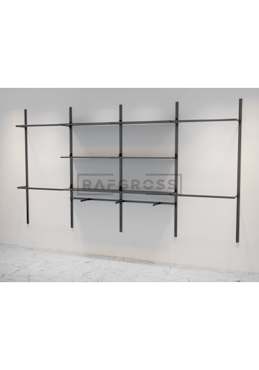 Mağaza Raf Sistemi, Askılık Sistemi, Butik, Mağaza Stand-245 200 Siyah