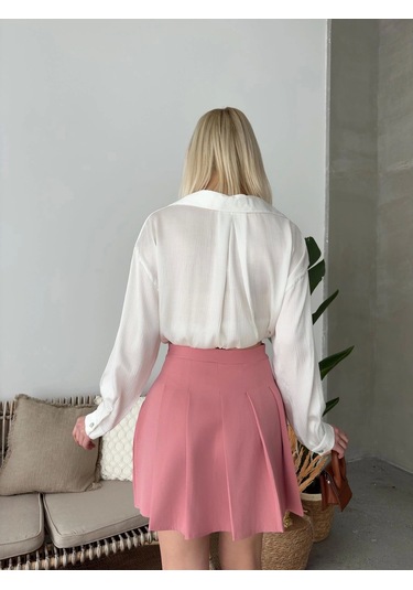 Atlas Belden Pileli Etek Pudra