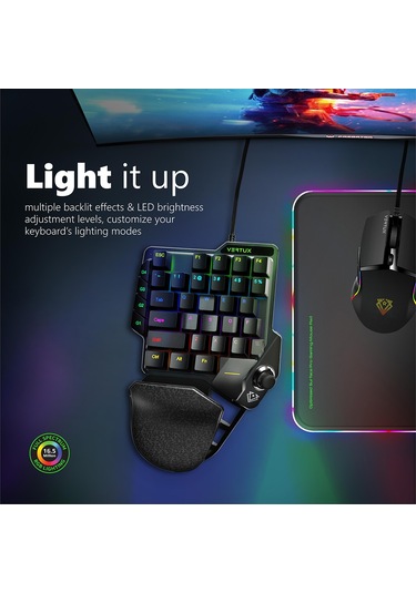 Vertux Combat Quickstrike Tek Elli Joystick Destekli Oyuncu Klavye