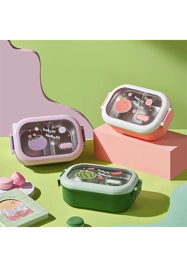 Xurunkeji Çocuk Öğle Yemeği Kutusu Çocuklar İçin Mühürlü Ve Sevimli Taşınabilir Gıda Kapları Isıtılabilir Öğle Yemeği Kutusu Mor Mor