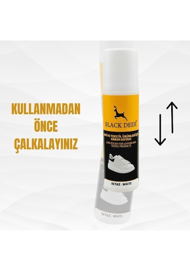 Black Deer Ayakkabı - Deri ve Kumaş Boyası Sneaker Beyaz Ayakkabı Temizleyici 75 ML