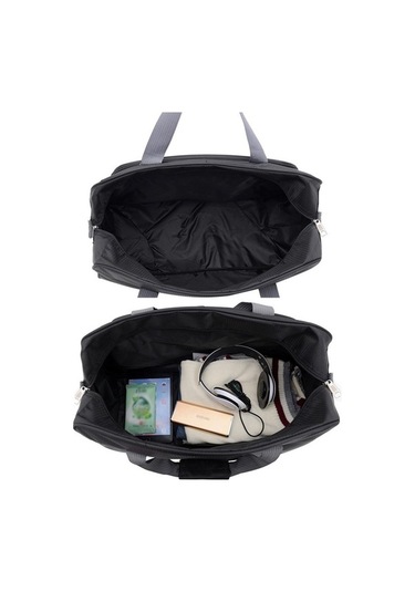 Tongxida Geniş Kapasiteli Bagaj Çantası İş Seyahat Çantası Hafif Çapraz Çanta, Boyut: Büyük Siyah Siyah