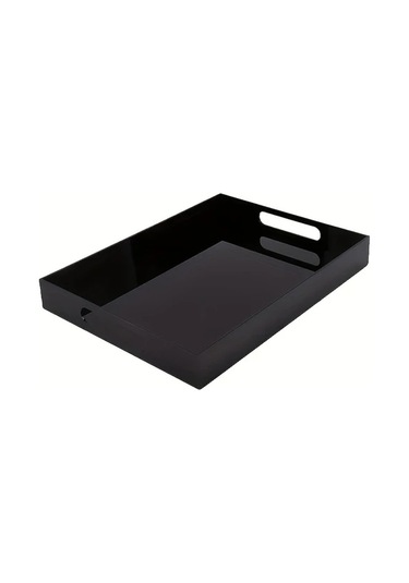 Willowhaven Siyah Minimalist Tasarım Şeffaf Akrilik Tepsi Banyo Kozmetik Organizer Siyah