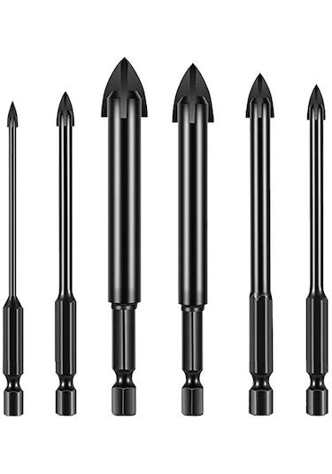 Maotai Shop Mermer Karo Porselen Için 6x Beton Matkap Ucu Seti