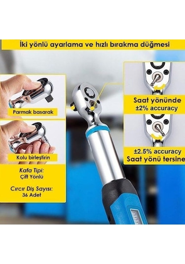 Loyka Awj4-0340 Cırcır Başlı Dijital Torkmetre Tork Anahtarı 340nm