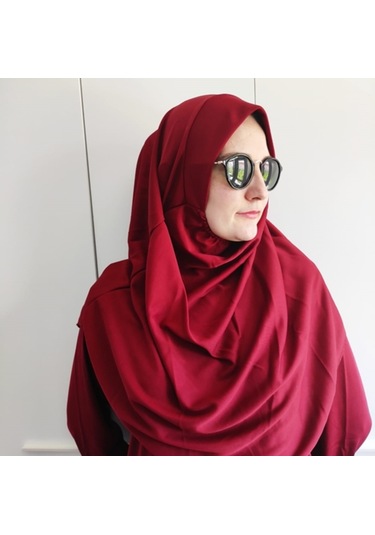 Tek Parça Namaz Elbisesi Bordo Bordo