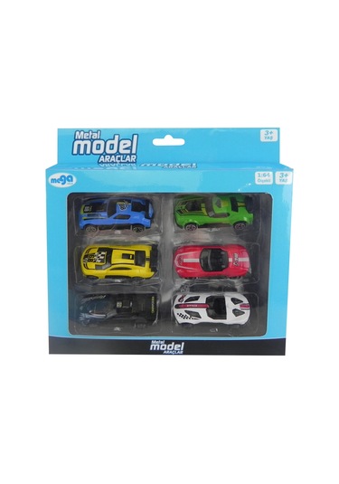 Die Cast 6'lı Metal Model Araçlar Mega