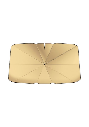 Araç Ön Camı Titanyum Güneş Koruma Isı Yalıtımı Şemsiye Küçük Altın 9958