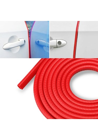 Araç Kapı Koruma Fitili Çarpma Çizilme Önleyici Fitil Kırmızı 5Mt