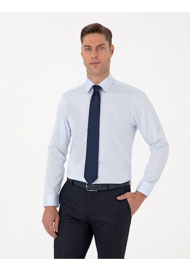 Pierre Cardin Erkek Açık Mavi Gömlek Basic 50315407-vr003 Açik Mavi