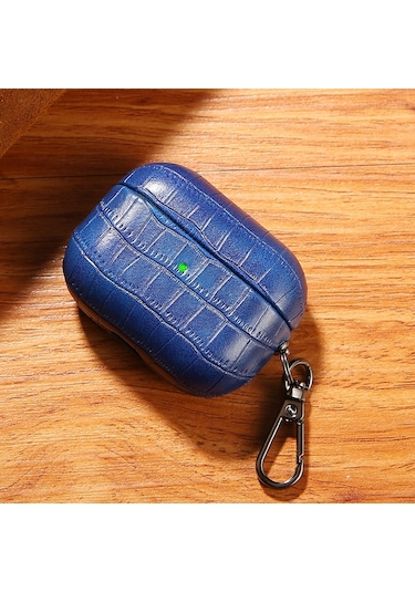 Airpods Uyumlu Pro Timsah Dokusu Kulaklık Koruyucu Kılıf İçin Kraliyet Mavisi Mavi