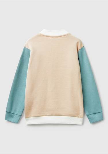 Benetton Kız Bebek Fermuarlı Sweatshırt BEYAZ