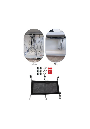 Homyl Ayakta Masa Ev Için Kablo Yönetimi Mesh Esnek Tel 25x50cm