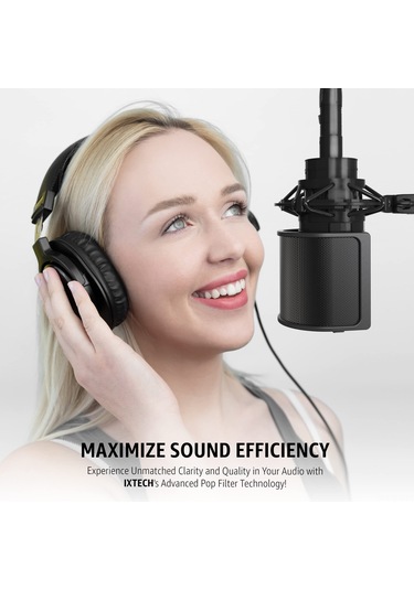 Hfambition Siyah Metal Mikrofon Anti-püf Ağı - Patlatıcı Sesleri Filtreler, Kolay Kurulum, Yaygın Uyumlu 10"