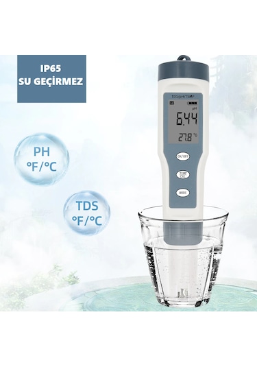 TDS 3 in 1 Ph Sıcaklık Tds Ölçer LED’li Sıcaklık Göstergeli Su Te