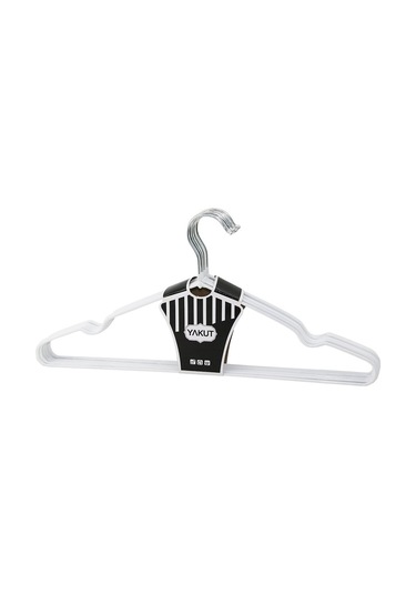 Beyaz 10pcs Silikon Kaplamalı Metal Elbise Askısı 40cm 5311 Renkli