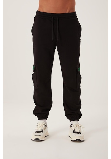 Quhox Erkek 3 İplik Jogger Eşofman Altı Siyah