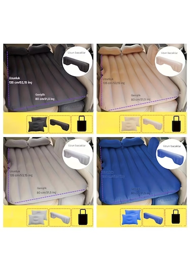 Araba Şişme Yatağı Açık Gri