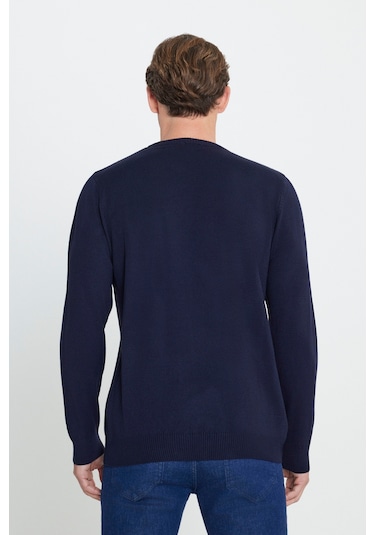 Altinyildiz Classics Erkek Lacivert Standart Fit Normal Kesim Bisiklet Yaka Triko 4A4923100001LACXXL Lacivert