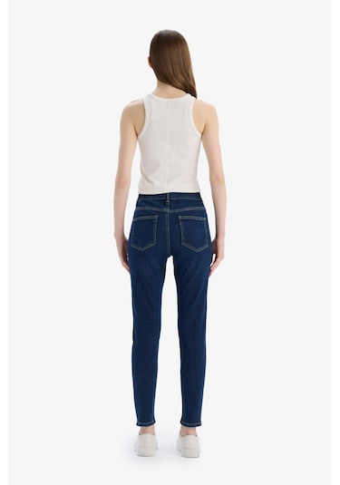 DeFacto Rebeca Skinny Fit Yüksek Bel Düz Paça Uzun Jean Taş Yıkama Pantolon D8178AX25SPNM34
