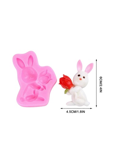 2 Adet Paskalya Tavşanı Tavşan Silikon Fondan Kalıbı Çikolatalı Kek Buz Kalıbı Tepsisiçok Renkli Çok Renkli
