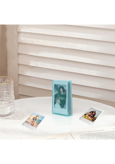 Sones 3 İnç Dondurma Parıltılı Fotoğraf Kutusu Ünlü Fotoğraf Kartı Saklama Kutusu Polaroidler İçin, Renk: Mor