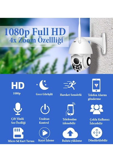Dış Mekan Ip Kamera Full Hd Dönebilen Wifi Ip Kamera Kablosuz