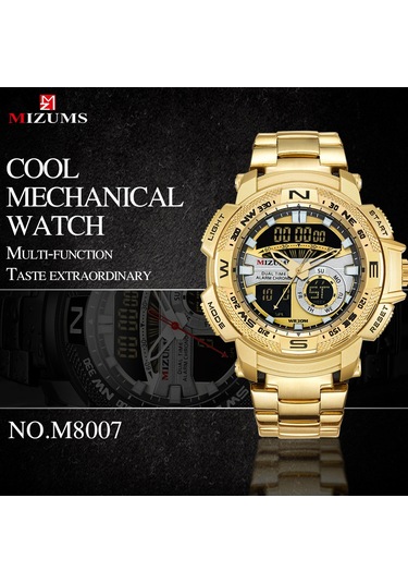 Mızums Erkek Saat Moda Alaşım Kasa Bant Dijital Saat Spor Su Geçirmez Kuvars Kol Saati Çok Renkli