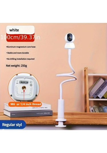 Honeybeeshop Ev Güvenlik Kameraları İçin Siyah 1/4 İnç Vida Paslanmaz Çelik M6 Askı Ayarlanabilir Uyumlu