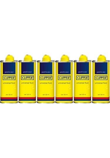 Clipper Benzin Çakmak Benzini 133Ml x 6 Adet + 20 Li Çakmak Taşı