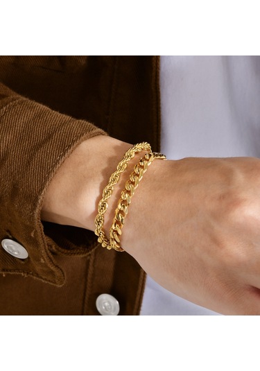 Yystore Erkek Bilezik Nssl-73757 Moda Aksesuarları Etnik Tarzı Altın - Çelik