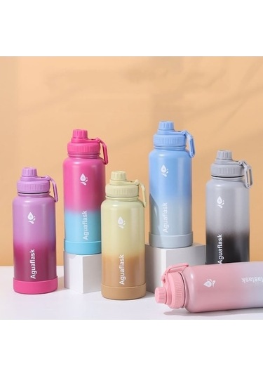 Aguaflask 1000ml 304 Paslanmaz Çelik Yalıtımlı Bardak Büyük Kapasiteli Termos Şişe Vakum Açık Taşınabilir Spor Su Isıtıcısı Pembe Of Pembe Pembe