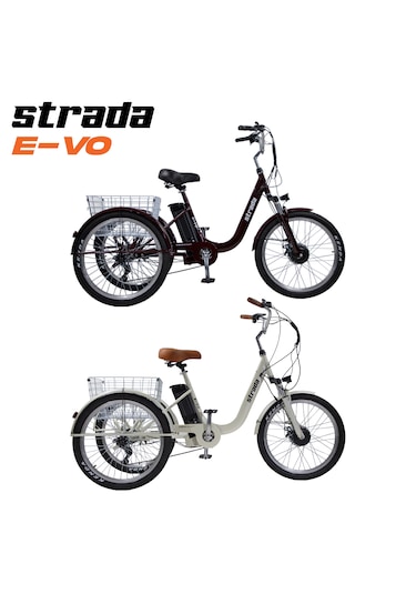 Stradacycles E-VO Mekanikdisk 24 Jant Üç Tekerlekli Elektrikli Bisiklet Mavi
