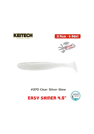 Keitech Easy Shiner 11.4cm 4.5" 370 Clear Silver Glow Kokulu Silikon Balık