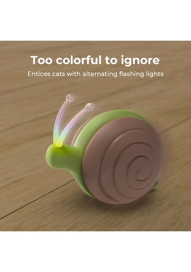 Cheerble Akıllı Kedi Oyuncağı - Şarjlı Salyangoz, Kahverengi, 7x5x5.8 Cm