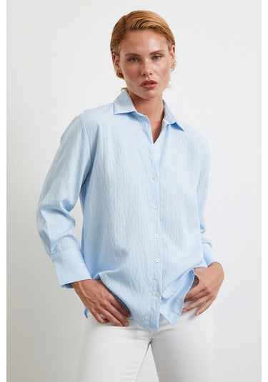 Paralel Çizgili Gömlek Mavi Mavi