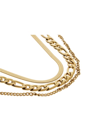 Kadın Üçlü Model Gold Renk Çelik Kolye Gold