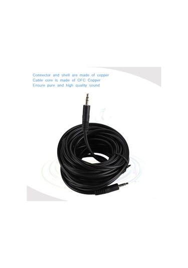 Ximistore9 10 Metre 3.5mm Erkek-erkek Mono Ses Kablosu, Ofc Bakır Çekirdekli, Metal Gövde, Bilgisayar-hifi Hoparlör Bağlantısı, Kaliteli Ses İçin