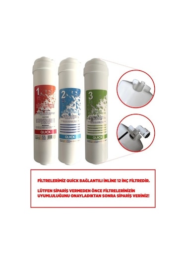 Sulook Ihlas Aura Cebilon Plus Uyumlu Su Arıtma Cihazı 12 Inç Inline 5'li Membranlı Filtre Seti