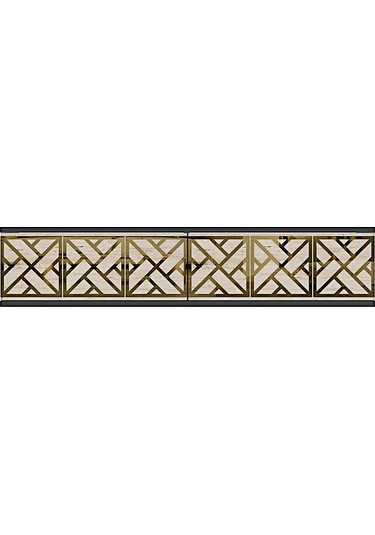 Da1238atg Arex Dresuar , Antre Hol Rafı Antrasit-traverten-gold 120cm