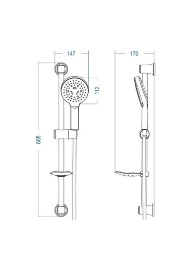 Duxxa Como 700 Sürgülü Duş Seti D.270.7 Gri