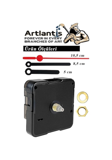 Duvar Saat Mekanizması 1 Adet 10 Mm Şaft Sessiz Saat Motoru Akrep Yelkovan Okul Deney Saat Yapım