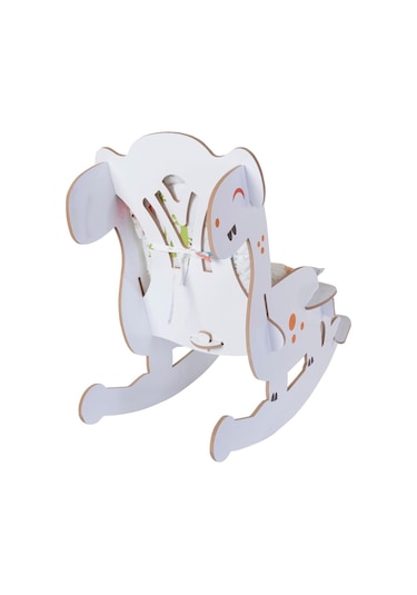 Ahşap Sallanır Çoçuk Sandalyesi Çocuk Koltuk Bebek Koltuk Sandaly (529308560) Beyaz