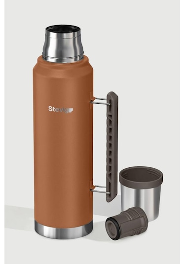 Stevig 1 Camper Klasik Kulplu Sızdırmaz Çelik Termos Autumn Leaf 1.2 Lt St-259 Turuncu
