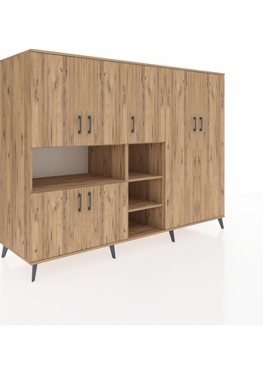 Kronos Dolap 13 Raflı 7 Kapaklı 220x59x163 Çam-çam Çam-çam