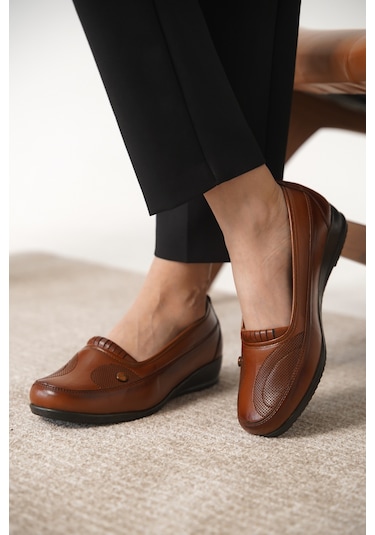 D042 Günlük Ortopedik Kadın Ayakkabı Taba