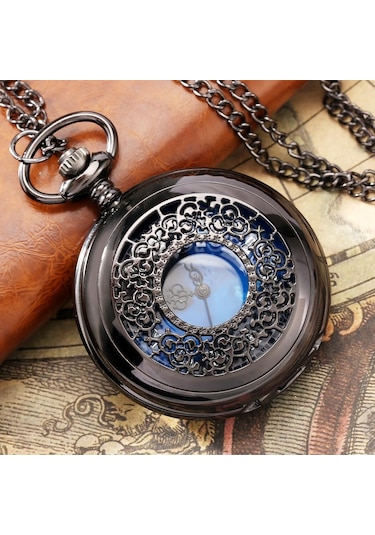 Valkyrie Vintage Kutulu Gece Mavisi Retro Köstekli Cep Saati